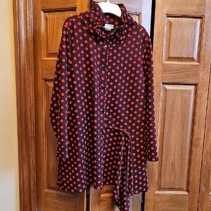 Polka Dot Women's Blouse - Red and Black